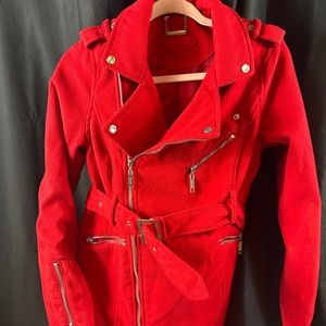 Red bomber jacket
